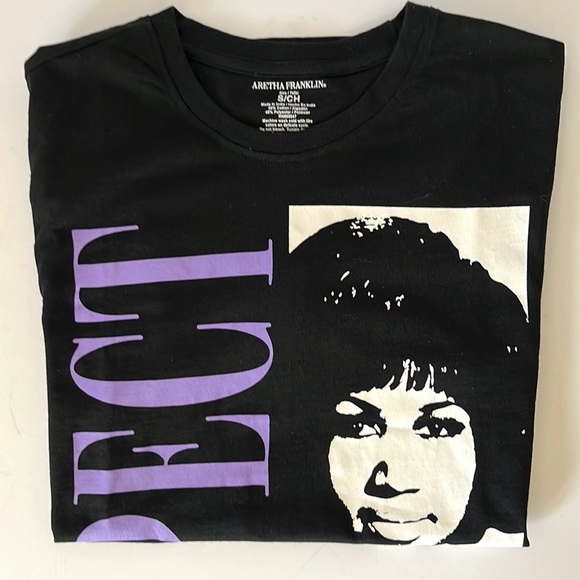 New Aretha Franklin RESPECT Bold Graphic Print Short Sleeve Tee Shirt Size S - Picture 5 of 8